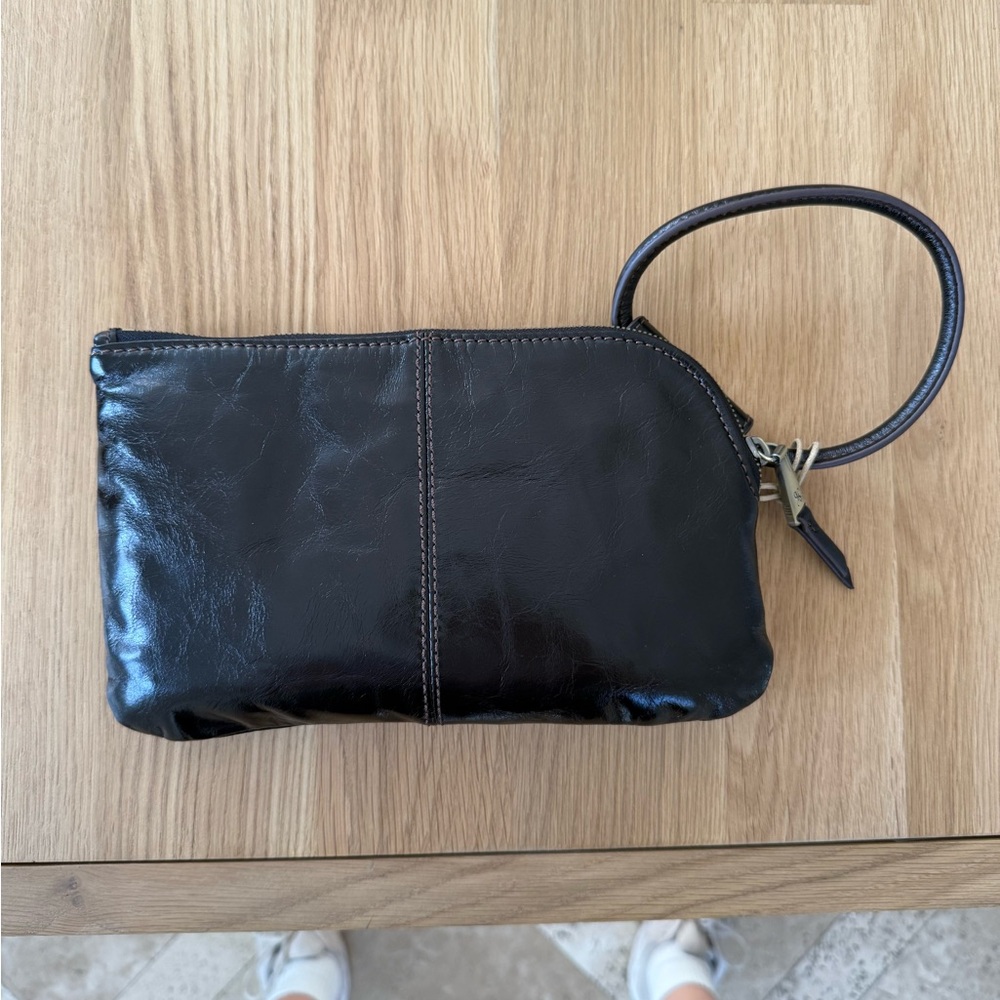 HOBO Black Leather Wristlet